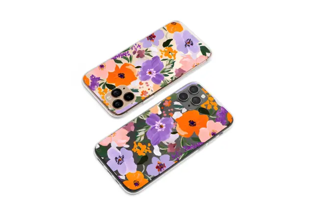 Clear Clear Painted Floral Abstract Wildflower Botanical Art Print Phone Case Cover for iPhone 17 Pro Max 16 15 13 Samsung S26 S25 Pixel 9961