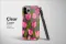 Clear Clear Pink Tulip Floral with Abstract Glitch Art Pattern Phone Case Cover for iPhone 17 Pro Max 16 15 13 Samsung S25 S24 Pixel 8811 - Image 3