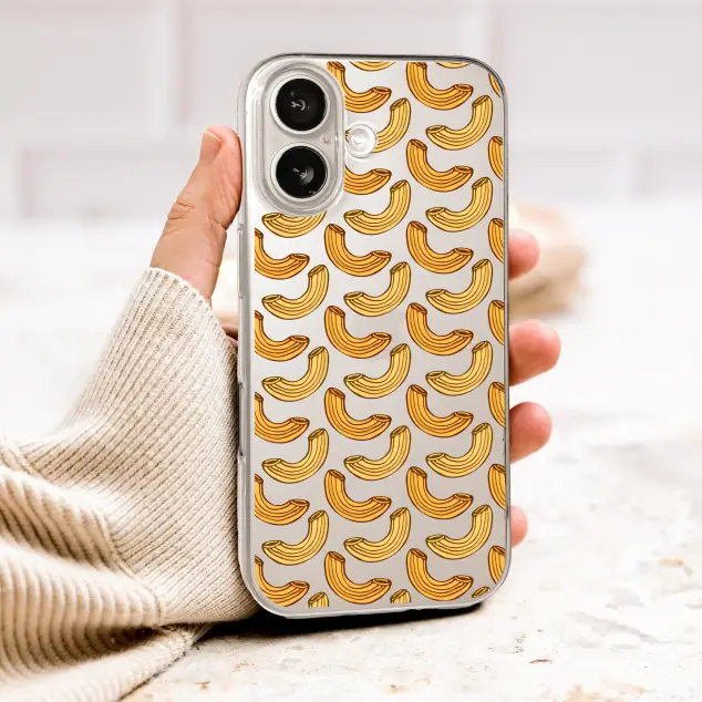 Clear Clear Playful Macaroni Pasta Pattern for Food Lovers Phone Case Cover for iPhone 17 Pro Max 16 15 13 Samsung S26 S25 Pixel 10128