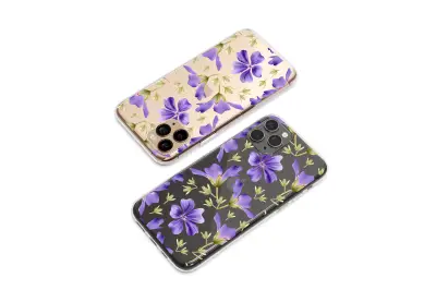 Clear Clear Purple Wildflower Watercolor Botanical Art Phone Case Cover for iPhone 17 Pro Max 16 15 13 Samsung S26 S25 Pixel 10129 - Image 2