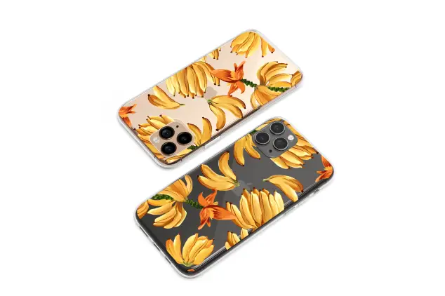 Clear Clear Tropical Banana Fruit Watercolor Design Phone Case Cover for iPhone 17 Pro Max 16 15 Plus 14 13 Mini Samsung S26 S25 Pixel 10 9 9838