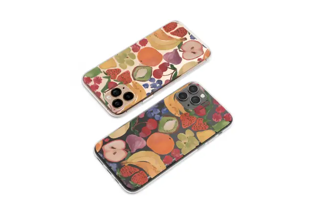 Clear Clear Vibrant Fruit Salad Artistic Illustration Phone Case Cover for iPhone 17 Pro Max 16 15 Plus 14 13 Mini Samsung S26 S25 Pixel 10 9 9892