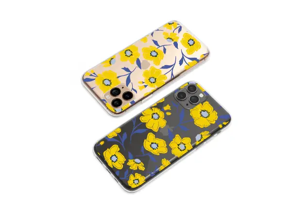 Clear Clear Vibrant Yellow Poppy Floral Illustration Phone Case Cover for iPhone 17 Pro Max 16 15 Plus 14 13 Mini Samsung S25 S24 Pixel 10 9 9331