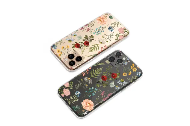 Clear Clear Vintage Botanical Wildflower Floral with Butterflies Phone Case Cover for iPhone 17 Pro Max 16 15 13 Samsung S26 S25 Pixel 9792