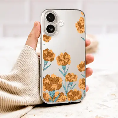 Clear Clear Vintage Carnation Floral Art Illustration Phone Case Cover for iPhone 17 Pro Max 16 15 13 Samsung S26 S25 Pixel 10126 - Image 1