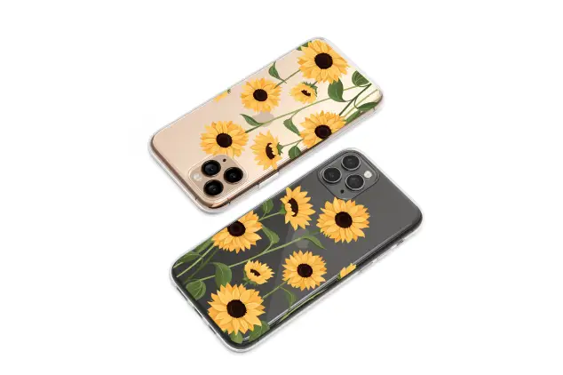 Clear Clear Vintage Sunflower Floral Garden Design Phone Case Cover for iPhone 17 Pro Max 16 15 Plus 14 13 Mini Samsung S25 S24 Pixel 10 9 8439