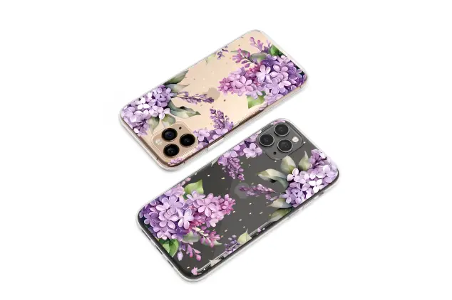 Clear Clear Watercolor Lilac Floral Botanical Print Phone Case Cover for iPhone 17 Pro Max 16 15 Plus 14 13 Mini Samsung S26 S25 Pixel 10 9 9829