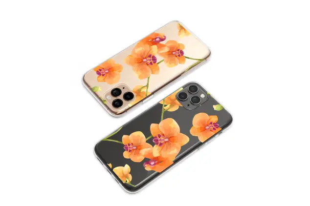 Clear Clear Watercolor Orchid Floral Art Botanical Illustration Phone Case Cover for iPhone 17 Pro Max 16 15 13 Samsung S26 S25 Pixel 9970