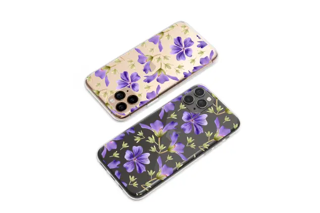 Clear Clear Watercolor Purple Wildflower Print Botanical Garden Floral Art Phone Case Cover for iPhone 17 15 13 Samsung S26 S25 9830