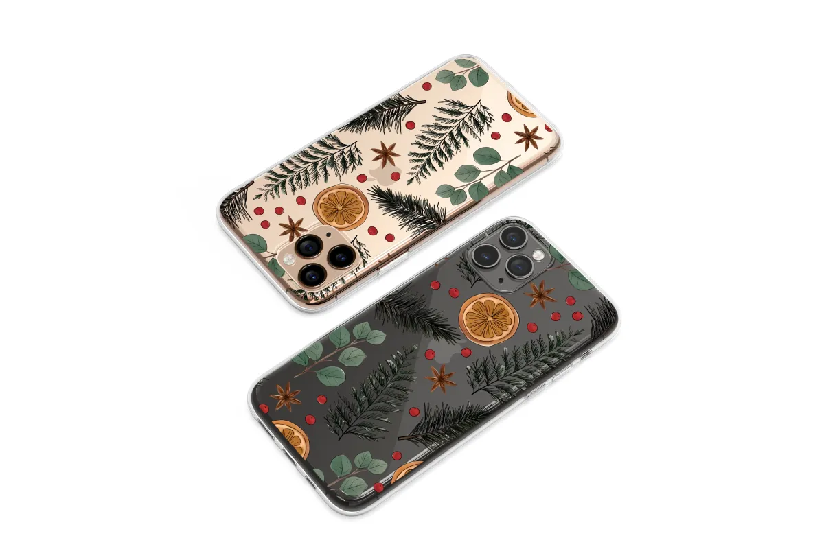 Clear Clear Winter Botanical Glitch Art Cover Phone Case Cover for iPhone 17 Pro Max 16 15 Plus 14 13 Mini Samsung S25 S24 Google Pixel 10 9 8356 - Image 1