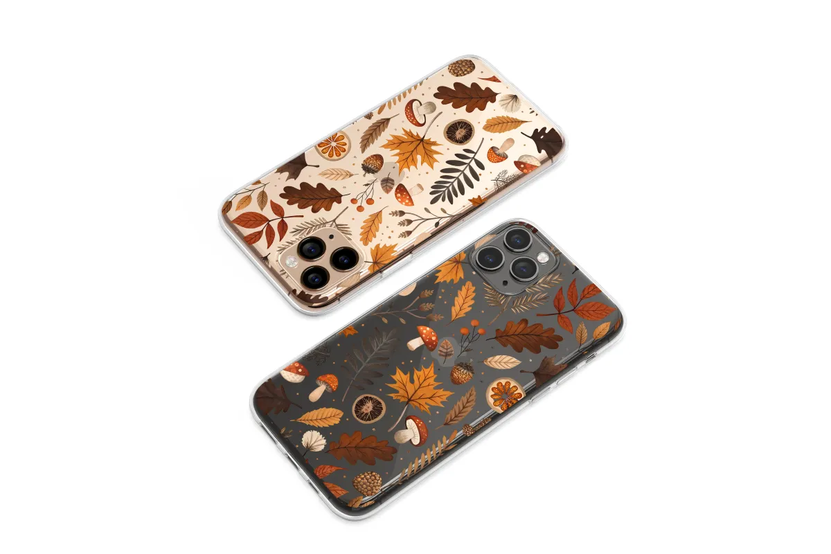 Clear Cozy Woodland Treasures Botanical Art Phone Case iPhone Samsung Cover Pixel 7765 - Image 1