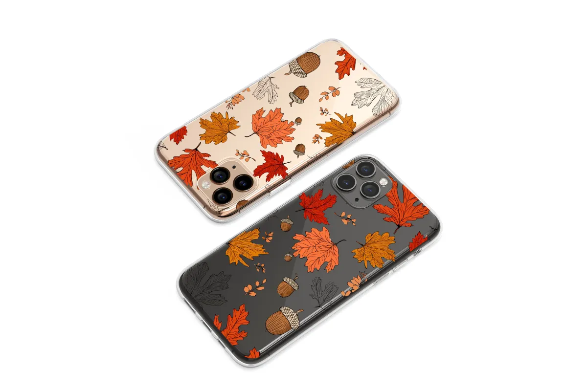 Clear Crisp Autumn Midnight Leaves Design Phone Case iPhone Samsung Cover Pixel 7250 - Image 1