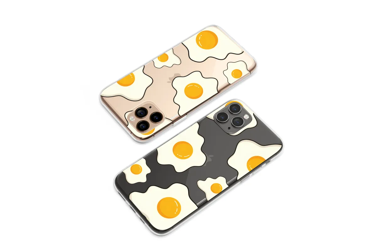 Clear Cute Sunny Side Up Breakfast Art Phone Case iPhone Samsung Cover Pixel 7323 - Image 1