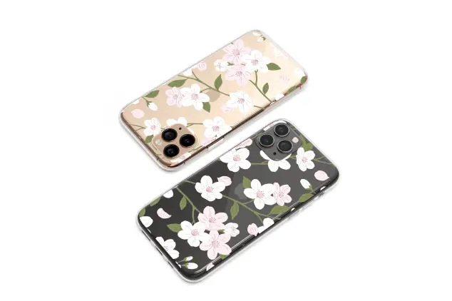 Clear Elegant Midnight Sakura Blossom Phone Case iPhone Samsung Cover Pixel 7118