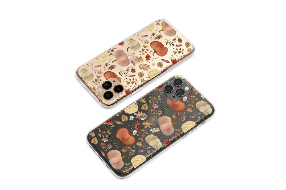 Clear Enchanted Autumn Harvest Floral Art Phone Case iPhone Samsung Cover Pixel 7229 - Image 1