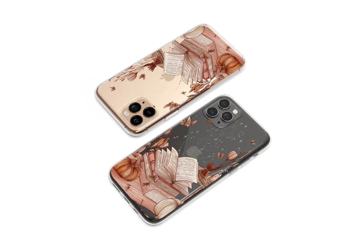 Clear Enchanted Autumn Reading Nook Art Phone Case iPhone Samsung Cover Pixel 7770 - Image 1