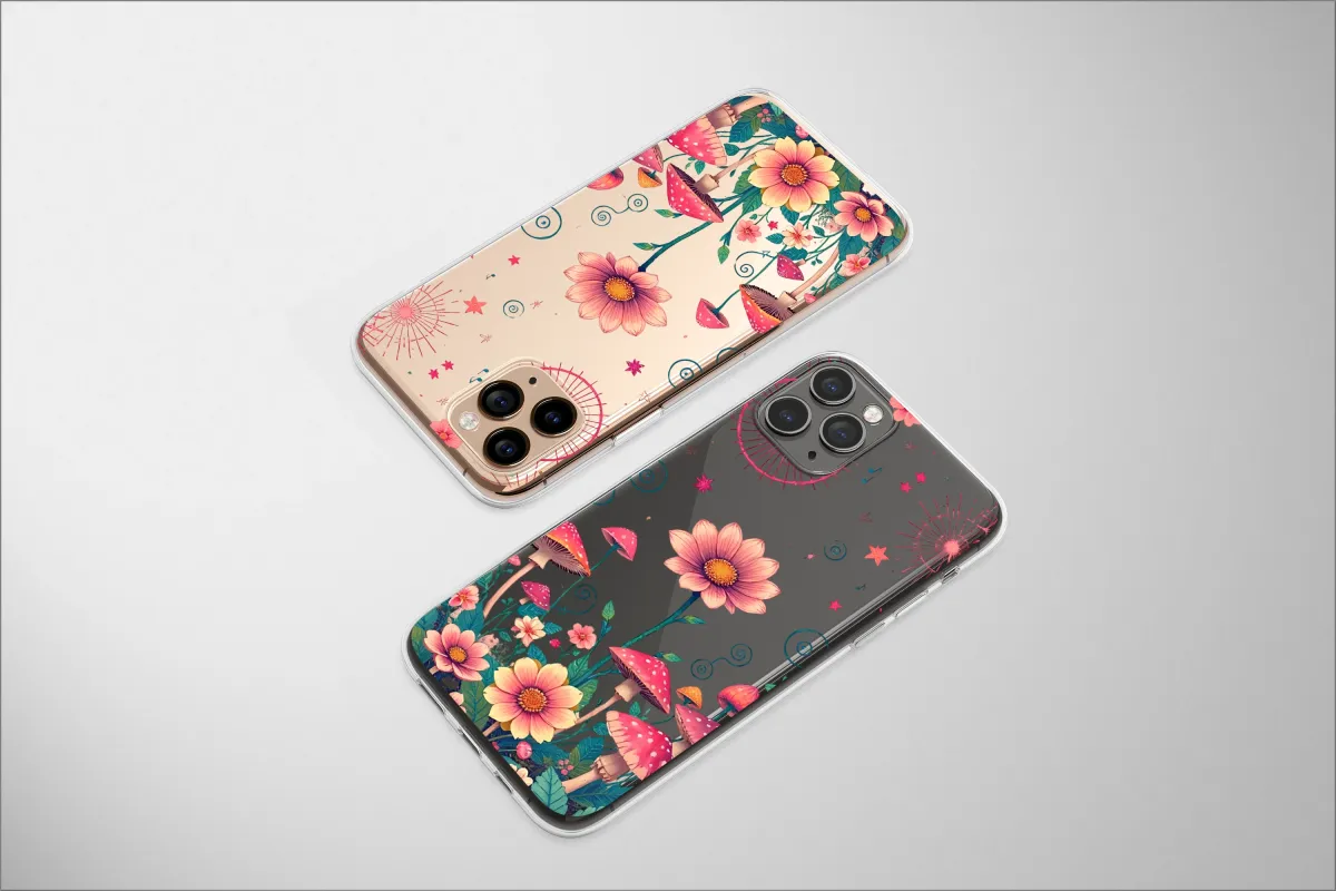 Clear Enchanted Flora and Fungi Serenade Phone Case iPhone Samsung Cover Pixel 6655 - Image 1