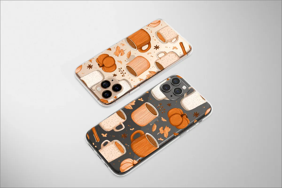 Clear First Sip of Autumns Warmth Phone Case iPhone Samsung Cover Pixel 6798 - Image 1