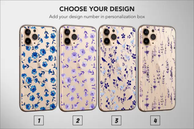 Clear Flower Phone Case Floral Wildflower Art Cover