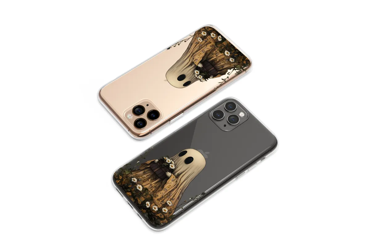 Clear Gentle Ghost in Daisy Meadow Phone Case iPhone Samsung Cover Pixel 7603 - Image 1