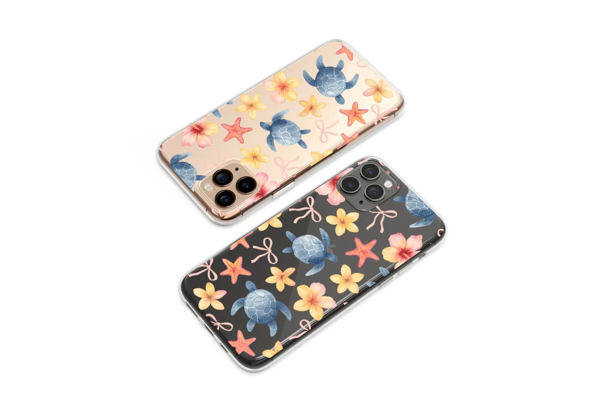 Clear Gentle Tide of Blooms and Bows Phone Case iPhone Samsung Cover Pixel 6352 - Image 1