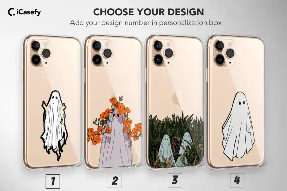 Clear Ghost iPhone Case for iPhone and Samsung - Spooky Minimalist Cover - Image 1