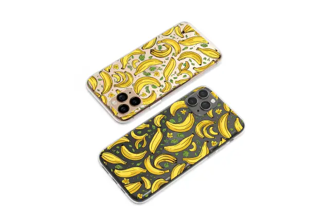 Clear Go Bananas Vibrant Fruit Pattern Phone Case iPhone Samsung Cover Pixel 7506