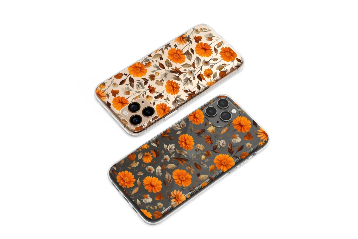 Clear Golden Hour Marigold Meadow Design Phone Case iPhone Samsung Cover Pixel 7338 - Image 1