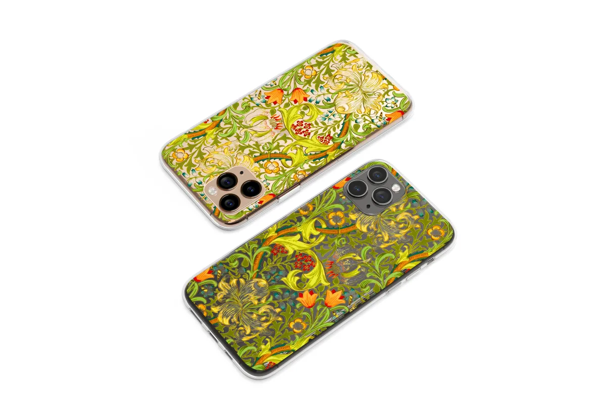 Clear Golden Lily Vintage Tapestry Phone Case iPhone Samsung Cover Pixel 6181 - Image 1