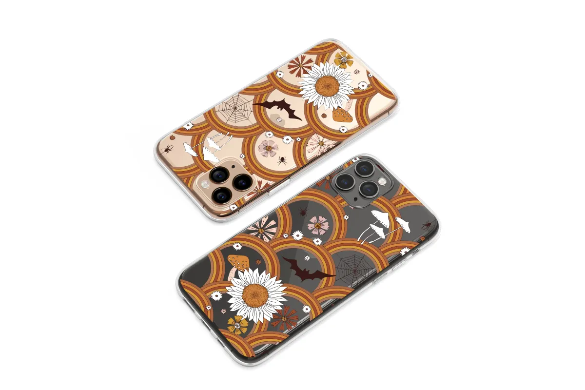 Clear Groovy Halloween Midnight Garden Art Phone Case iPhone Samsung Cover Pixel 7892 - Image 1