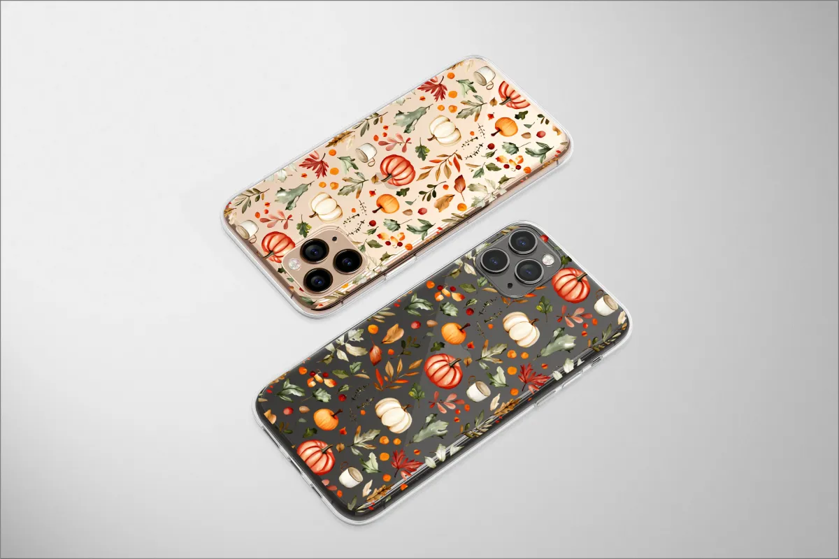 Clear Harvest Hues and Pumpkin Spice Phone Case iPhone Samsung Cover Pixel 6803 - Image 1