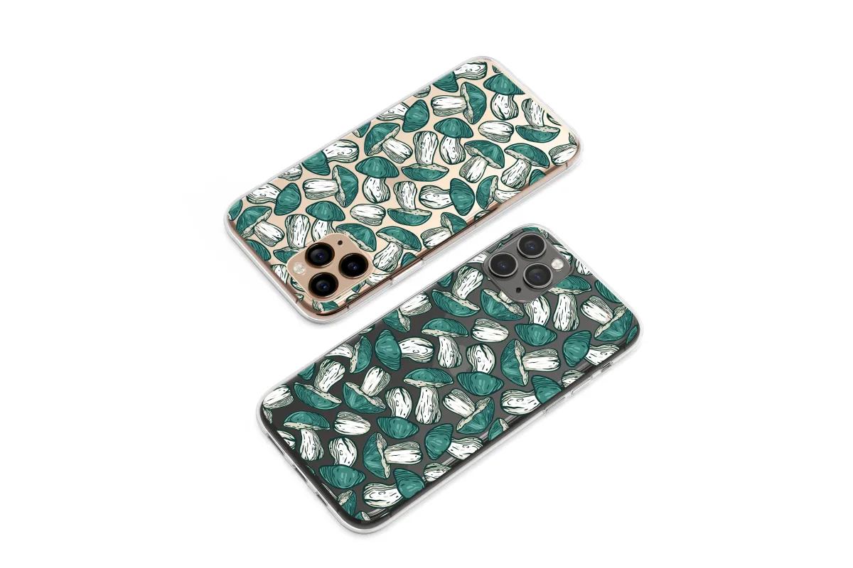 Clear Harvest of Wild Teal Fungi Phone Case iPhone Samsung Cover Pixel 6518 - Image 1