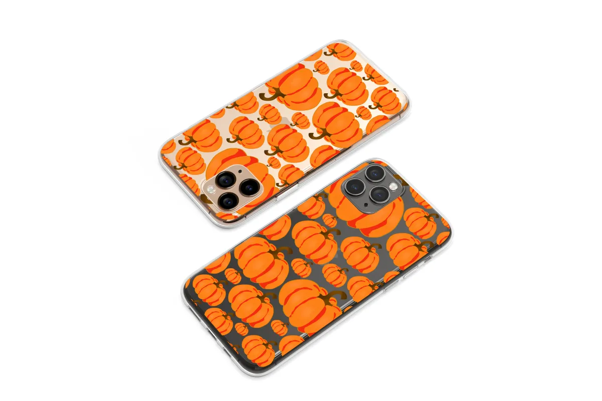 Clear Harvest Pumpkin Patch Illustrated Art Phone Case iPhone Samsung Cover Pixel 7320 - Image 1