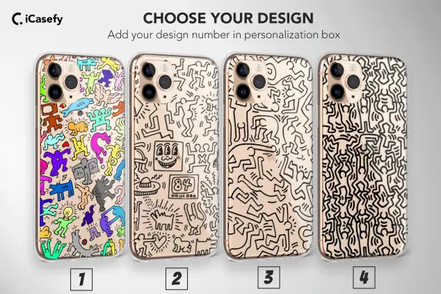 Clear Keith Haring Art Phone Case Cover