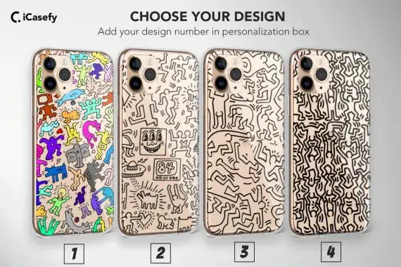 Clear Keith Haring Art Phone Case Cover - Image 1