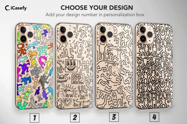 Clear Keith Haring Art Phone Case Cover