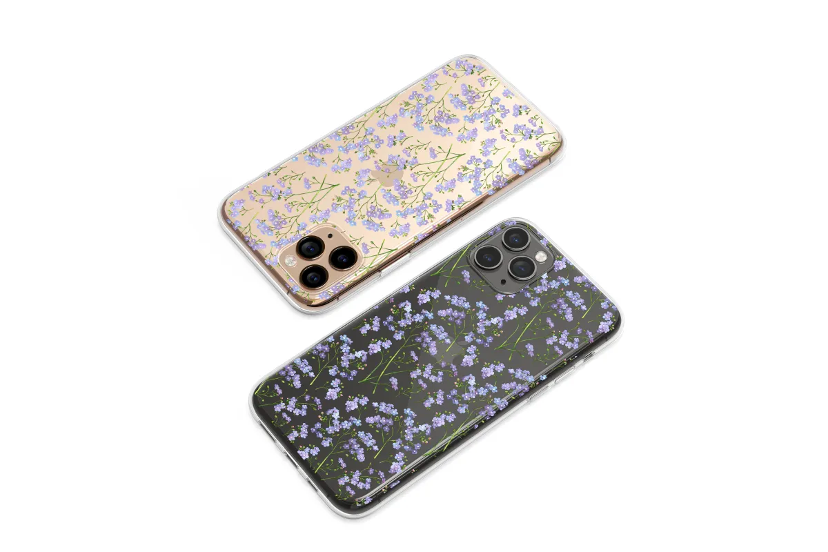 Clear Lavender Blooms Design
 Phone Case iPhone Samsung Cover Pixel 6172 - Image 1