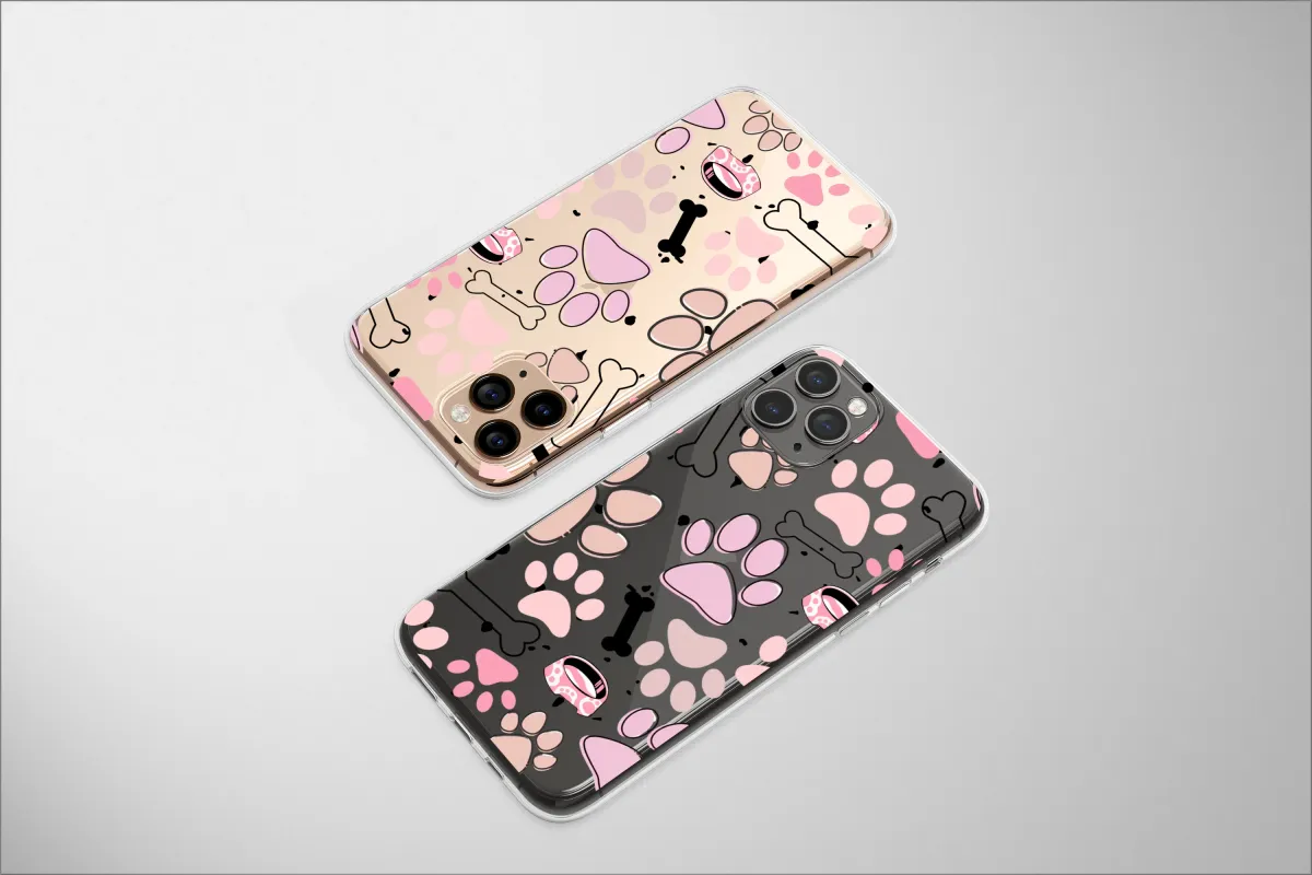 Clear Life is Pawsome in Pink Phone Case iPhone Samsung Cover Pixel 6654 - Image 1