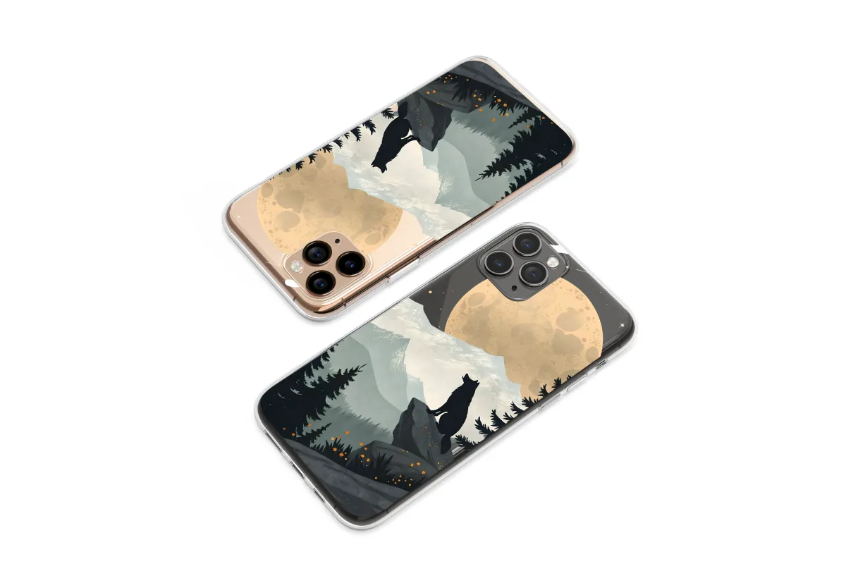 Clear Lone Spirit of the Lunar Peaks Phone Case iPhone Samsung Cover Pixel 6918 - Image 1