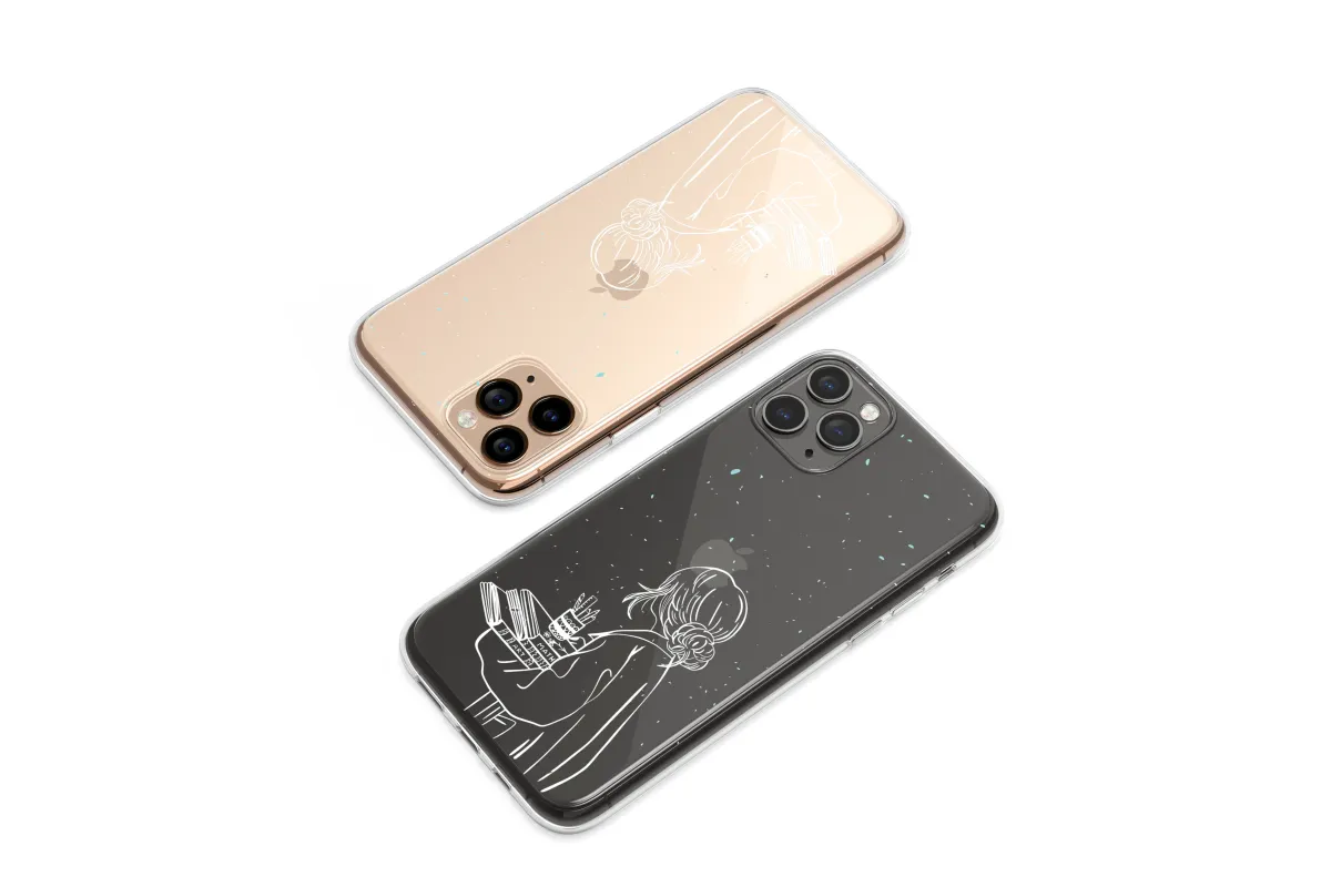 Clear Lost in Books and Stars Phone Case iPhone Samsung Cover Pixel 6203 - Image 1