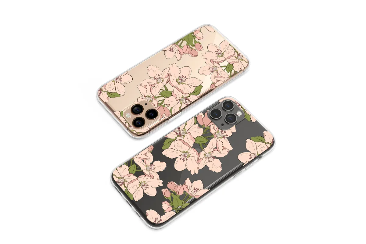 Clear Midnight Bloom Elegant Floral Art Phone Case iPhone Samsung Cover Pixel 7516 - Image 1