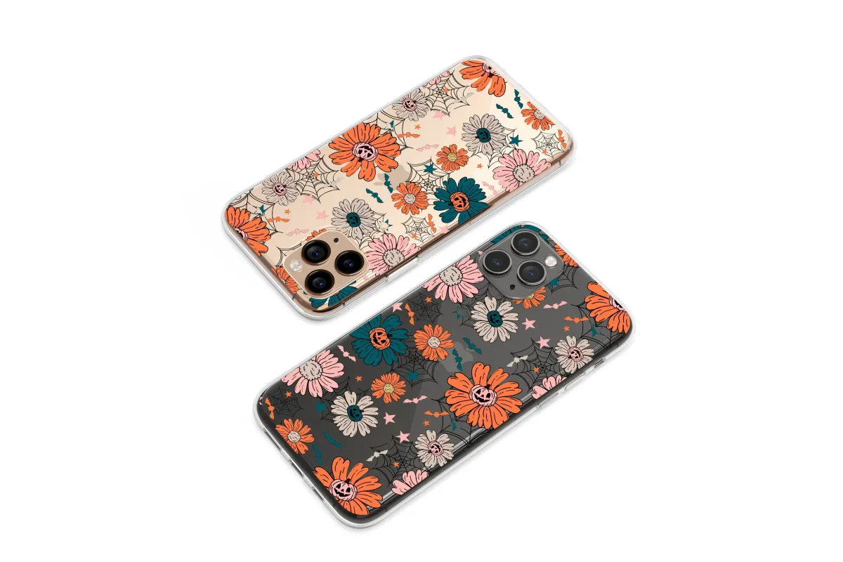 Clear Midnight Garden Halloween Bloom Phone Case iPhone Samsung Cover Pixel 7282 - Image 1