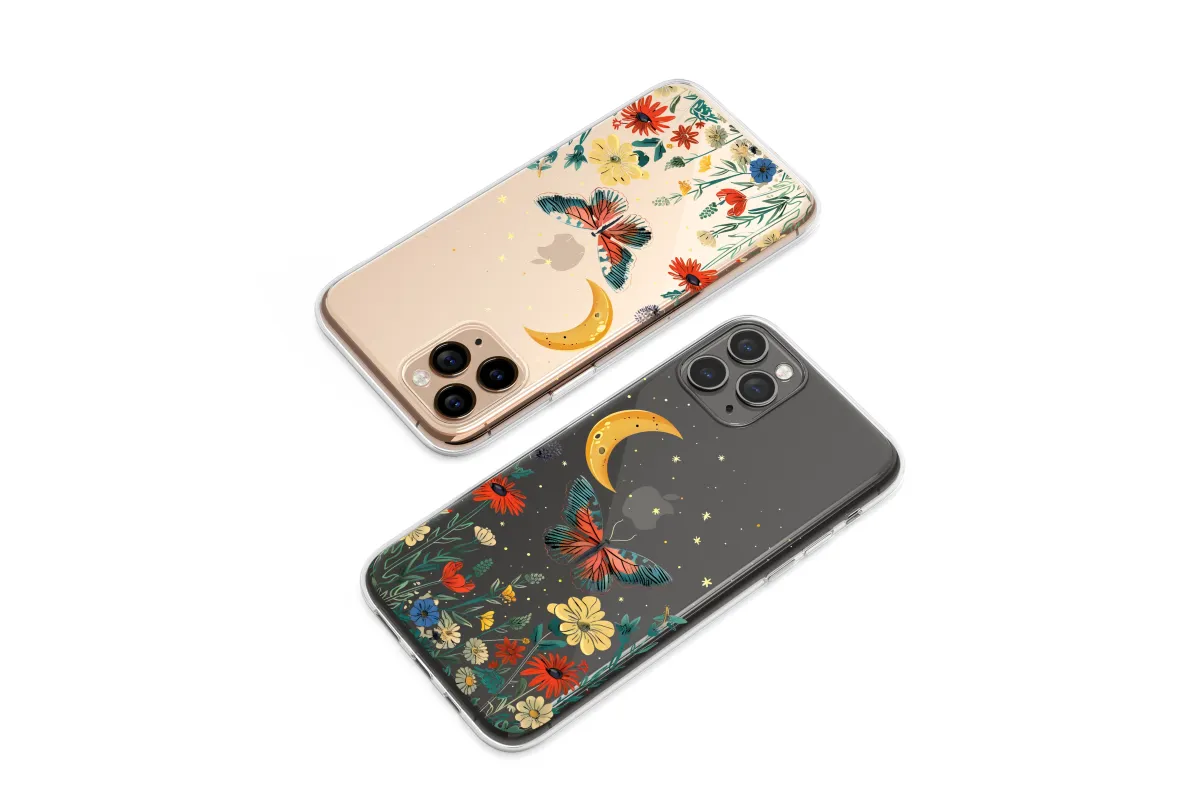 Clear Midnight Garden of Celestial Wings Phone Case iPhone Samsung Cover Pixel 6242 - Image 1