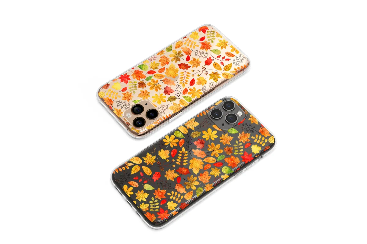 Clear Midnight Harvest Autumn Leaf Design Phone Case iPhone Samsung Cover Pixel 7182 - Image 1