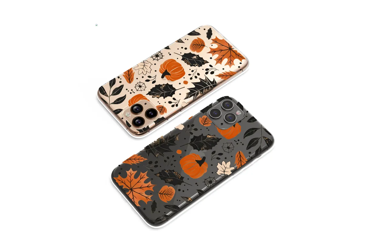 Clear Midnight Pumpkin Patch Harvest Art Phone Case iPhone Samsung Cover Pixel 7414 - Image 1