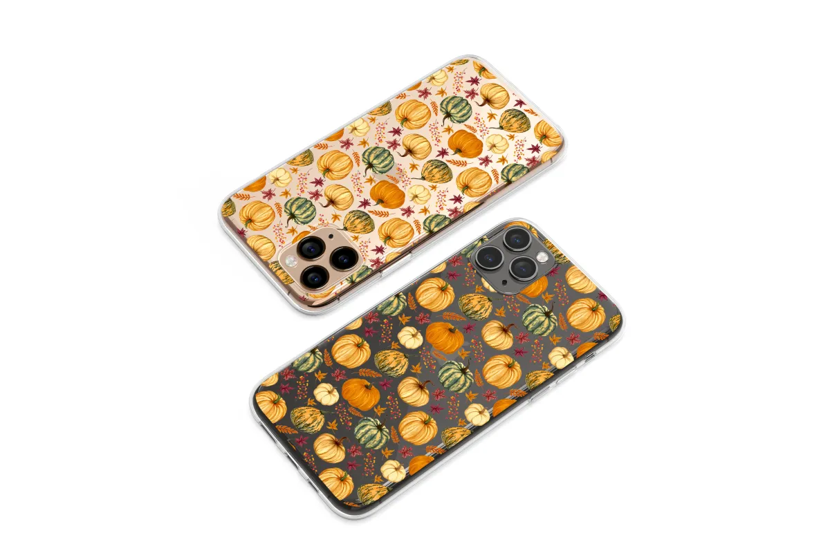 Clear Midnight Pumpkin Patch Harvest Phone Case iPhone Samsung Cover Pixel 7535 - Image 1