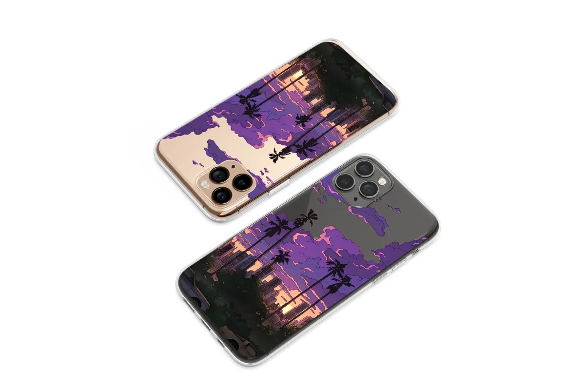 Clear Purple Dusk California Drive Phone Case iPhone Samsung Cover Pixel 7904 - Image 1