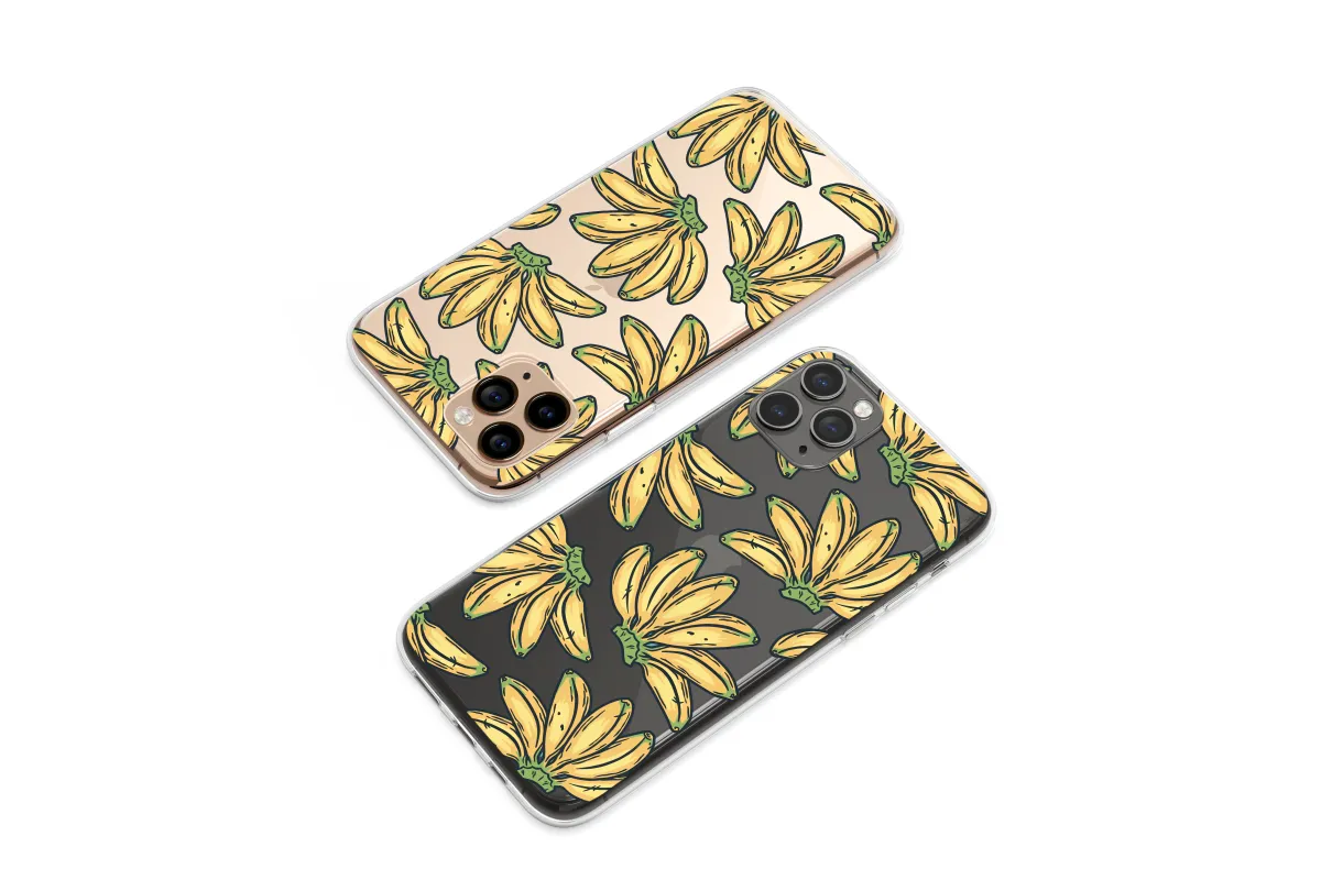 Clear Retro Banana Pop Art Aesthetic Phone Case iPhone Samsung Cover Pixel 7169 - Image 1