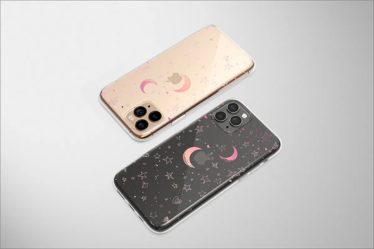 Clear Rose Gold Celestial Dream Phone Case iPhone Samsung Cover Pixel 6690 - Image 1