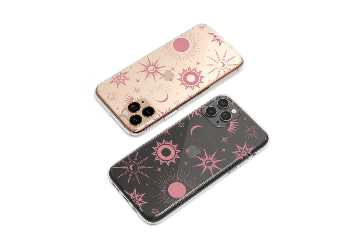 Clear Sacred Sun Moon and Stars Phone Case iPhone Samsung Cover Pixel 6210 - Image 1